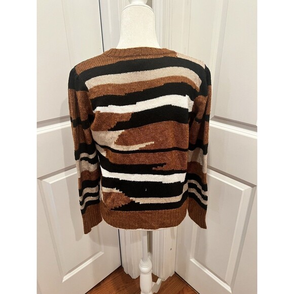 Saltwater Luxe Free People Abstract Stripe Sweater Women XS Modern Boho Cozy NEW - Picture 3 of 8